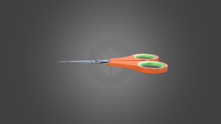 Orange Rusted Scissor 3D Model