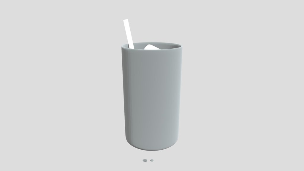 Iced Americano With Straw In Glass