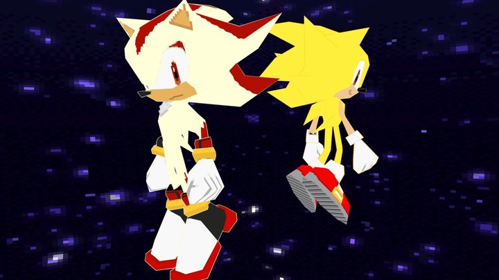 Super Sonic and Super Shadow DS-ified! 3D Model