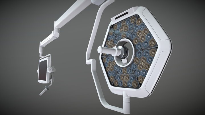 Surgical Light ILED7 & Monitor Holders 3D Model