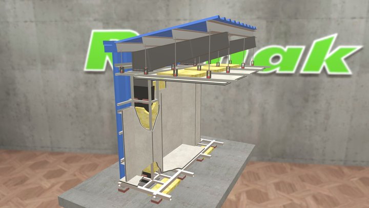 Soundproof Solution for steel structure workshop 3D Model