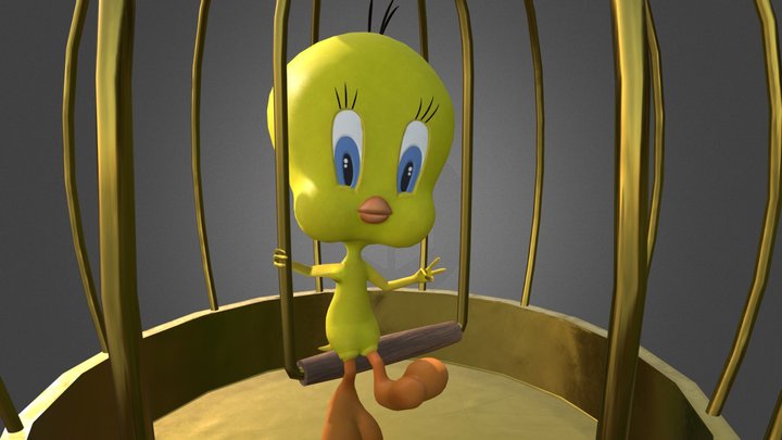 Tweety In A Cage 3D Model