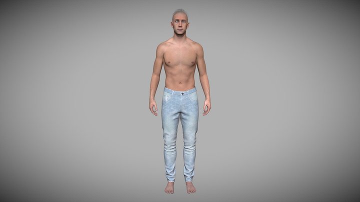 Men's Casual Denim Pant with CC4 Kevin 3D Model
