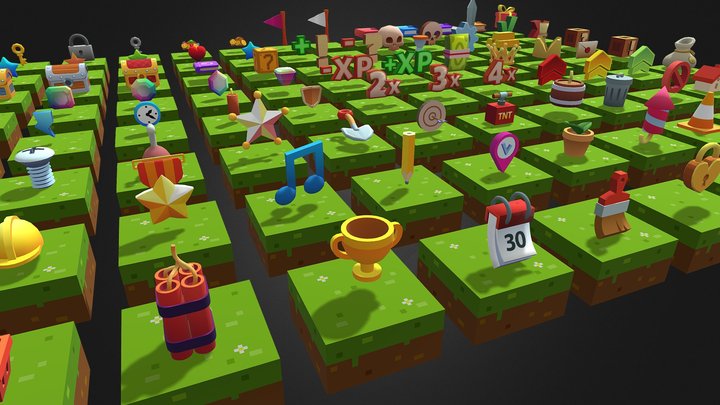 Pick Up Items Pack 3D Model