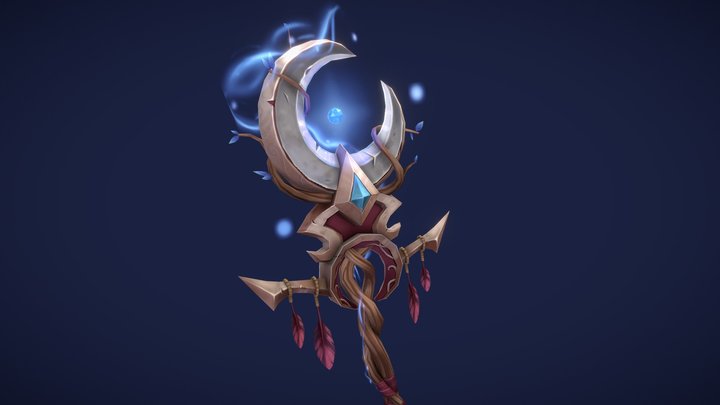 Moonlight Warstaff - Weaponcraft 3D Model