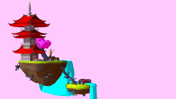 Sakura Island 3D Model