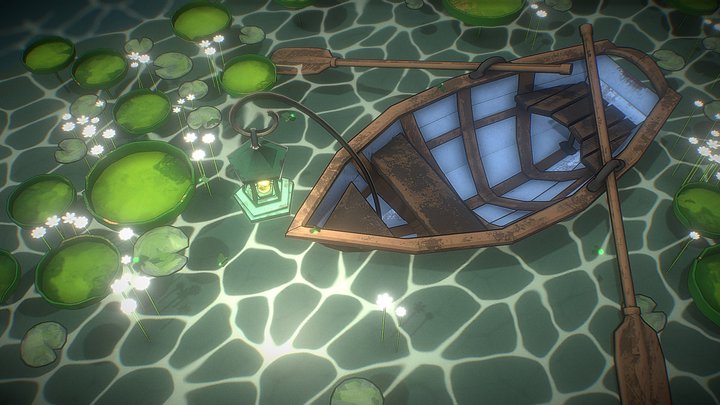 Boat on a lake 3D Model