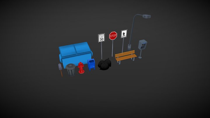 Street Props Bundle 3D Model