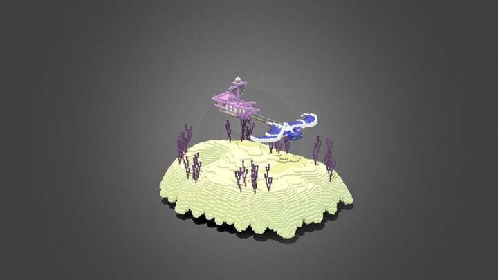 Minecraft Floating End Ship 3D Model