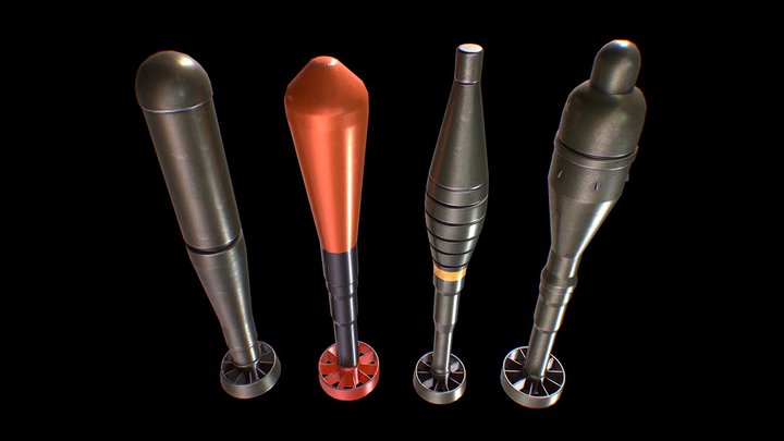 Rifle grenades Game-Ready Assets 3D Model