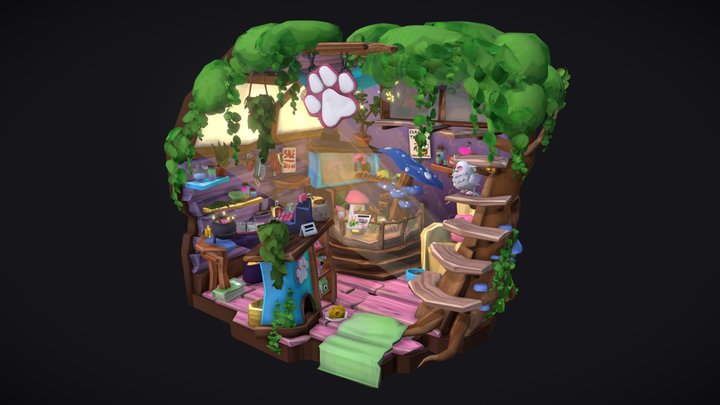 DAE Crib - Magical Petshop 3D Model