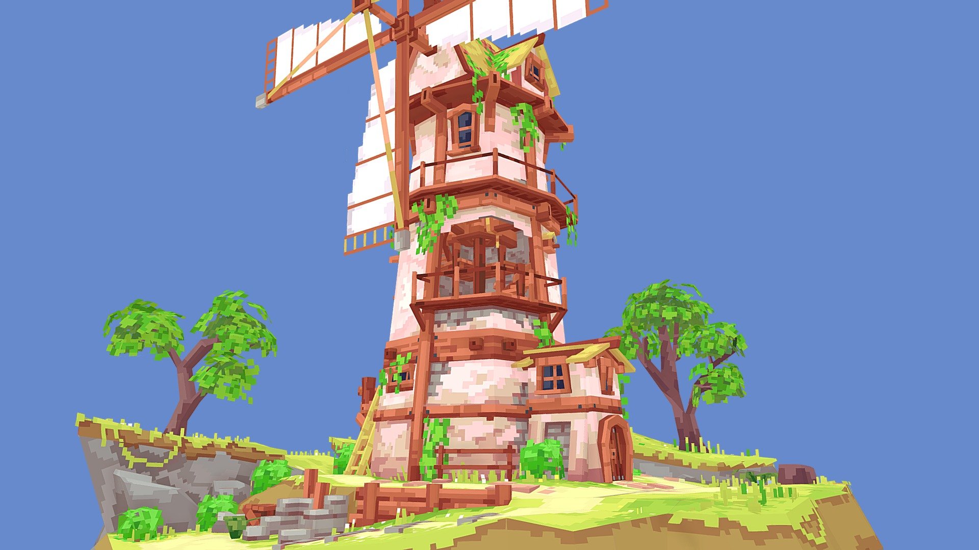 Windmill 3d Model By Wacky Wackyblocks 55a278a Sketchfab