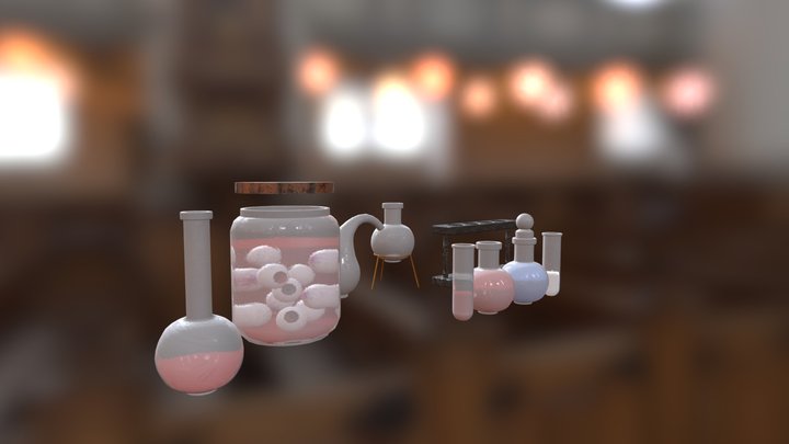 Tribute_Group_Assets_Bottles_Eyeballs 3D Model