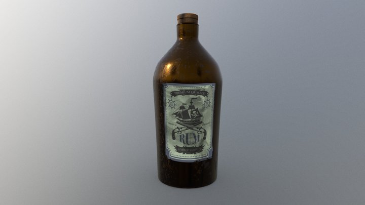 Rum bottle 3D Model