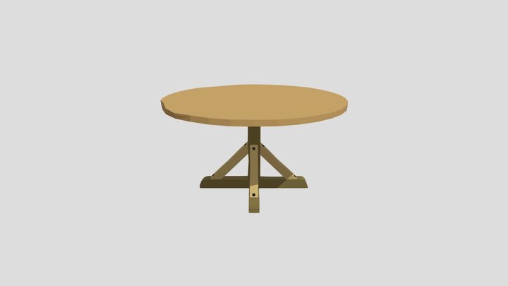 LowPoly medieval round table 3D Model