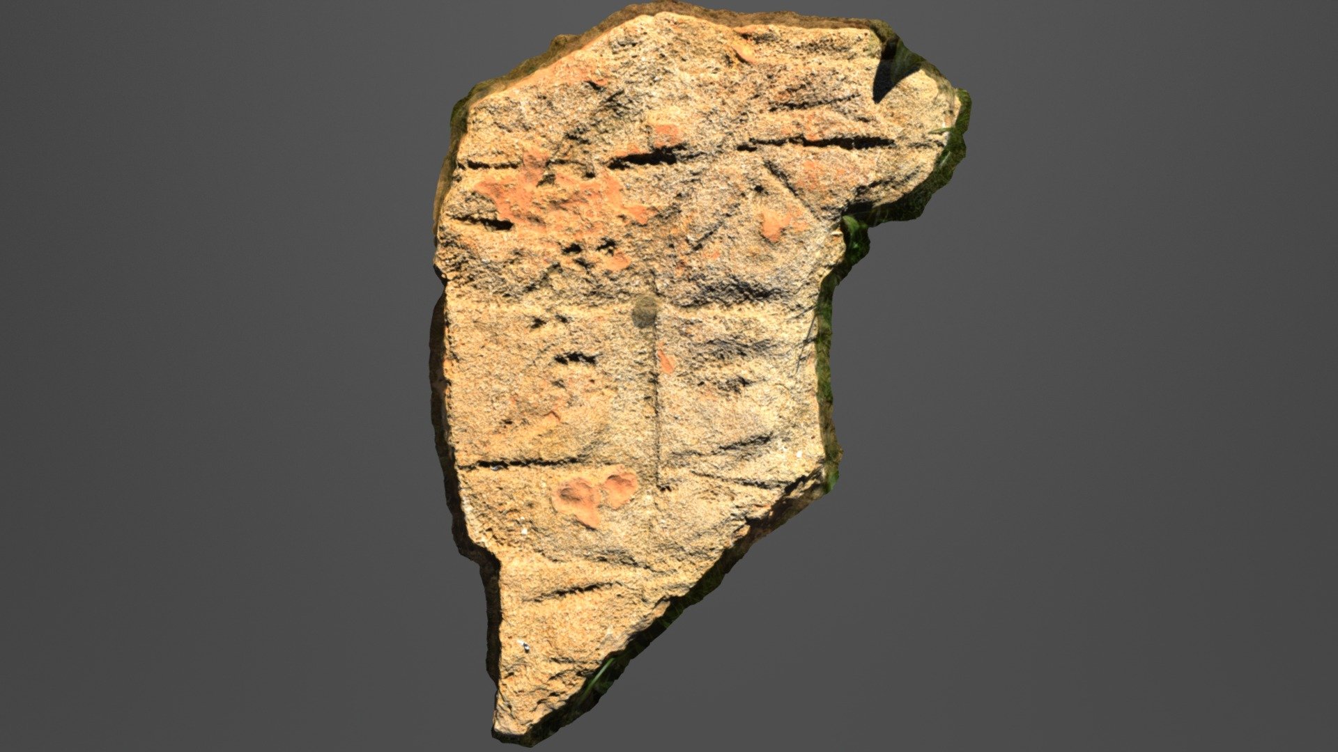 Estela Tallada Linea De Monticulos