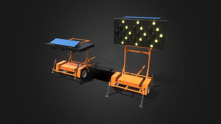 Arrow Board Trailer 3D Model
