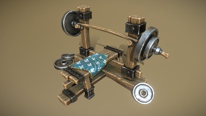 Artstation Medieval Back and Forth - Bench Press 3D Model