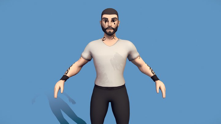 Lowpoly Man Character - Animated - 3D Model