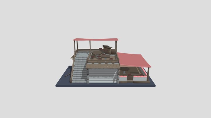 Low poly Medieval shop 3D Model