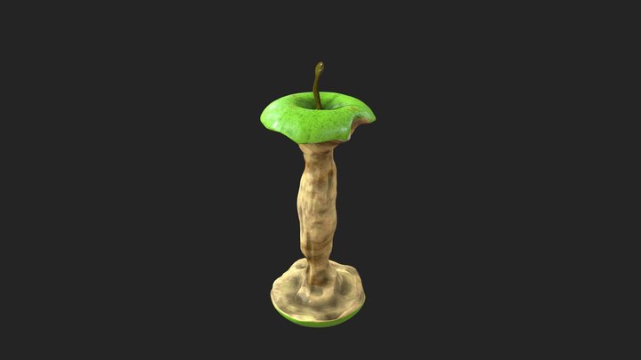 Half eaten apple 3D Model