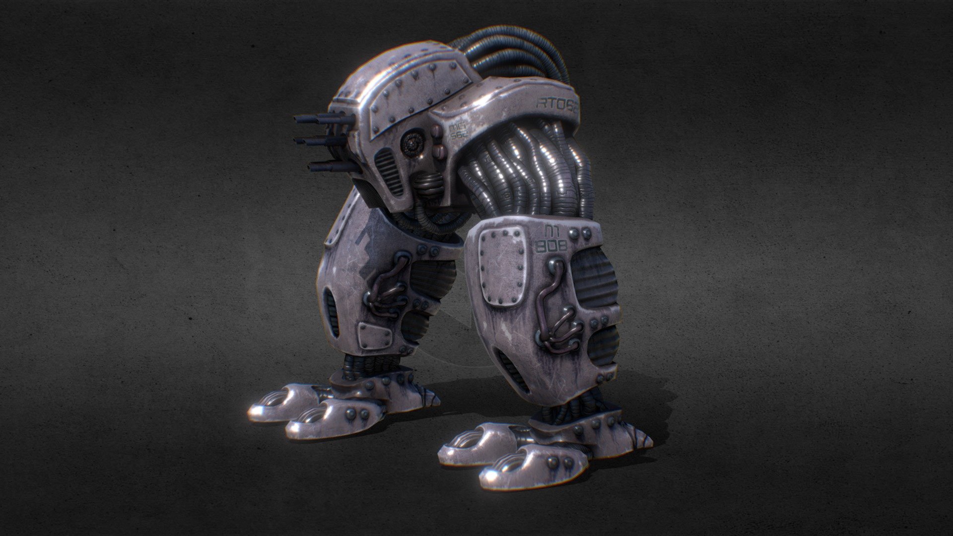 Machinegun-head - model from Dead Cyborg game