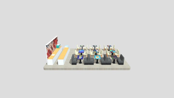 9 tables cafe 2 3D Model