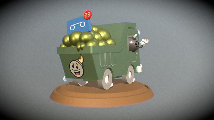 Giant Bomb's Voicemail Dump Truck 3D Model