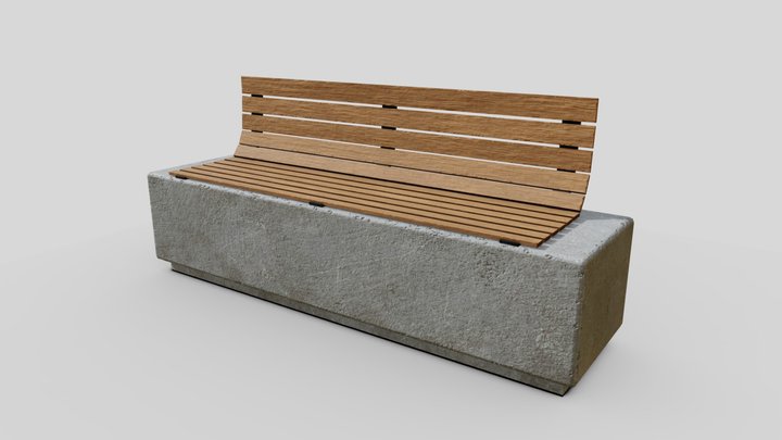 Public Bench 3D Model