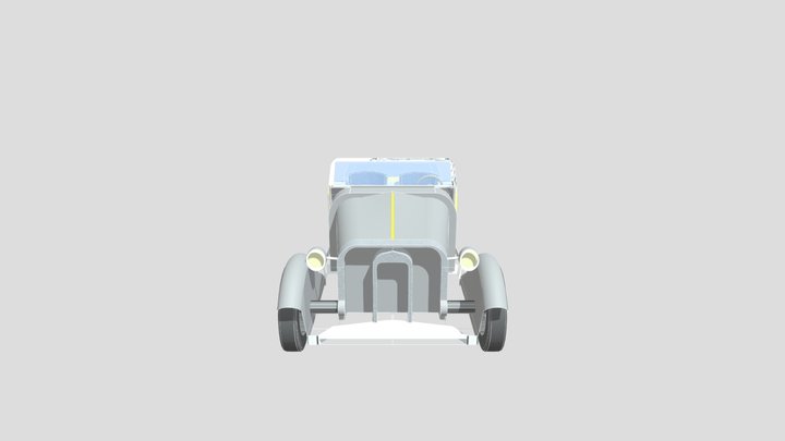 Old car in black 3D Model