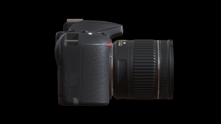 DSLR D3500-Nikon AF-P DX NIKKOR Zoom18-55mm 3D Model