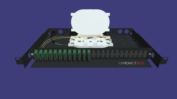 Kit Caja Distribuidora de Fibra Óptica Extraíble 3D Model