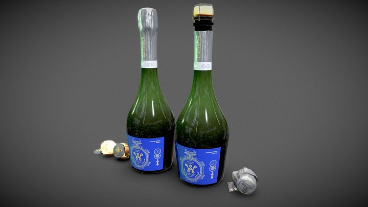 WeightStone Taiwan Sparkling Wine Bottle 3D Model