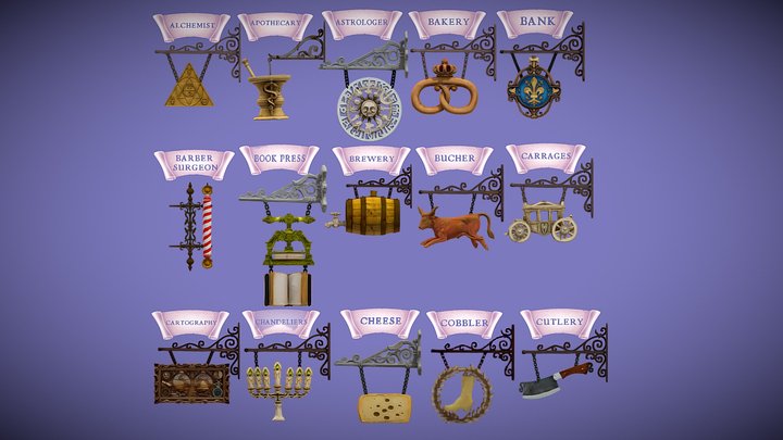 MEDIEVAL & ELIZABETHAN SHOP SIGNS (01)