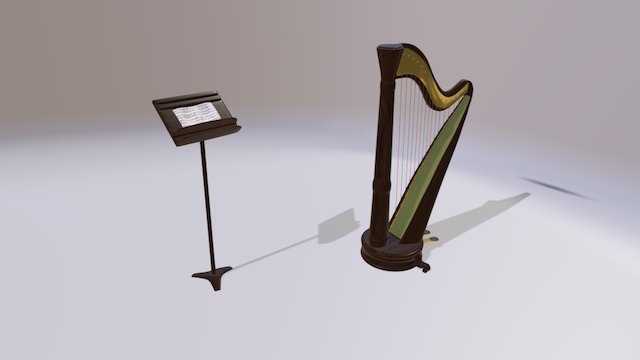 [School project]  Harp 3D Model