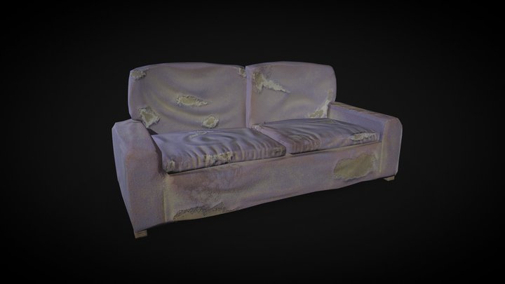 Torn old sofa 3D Model