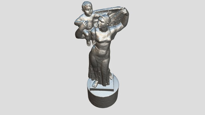 A goddess statue holding an angel 3D Model