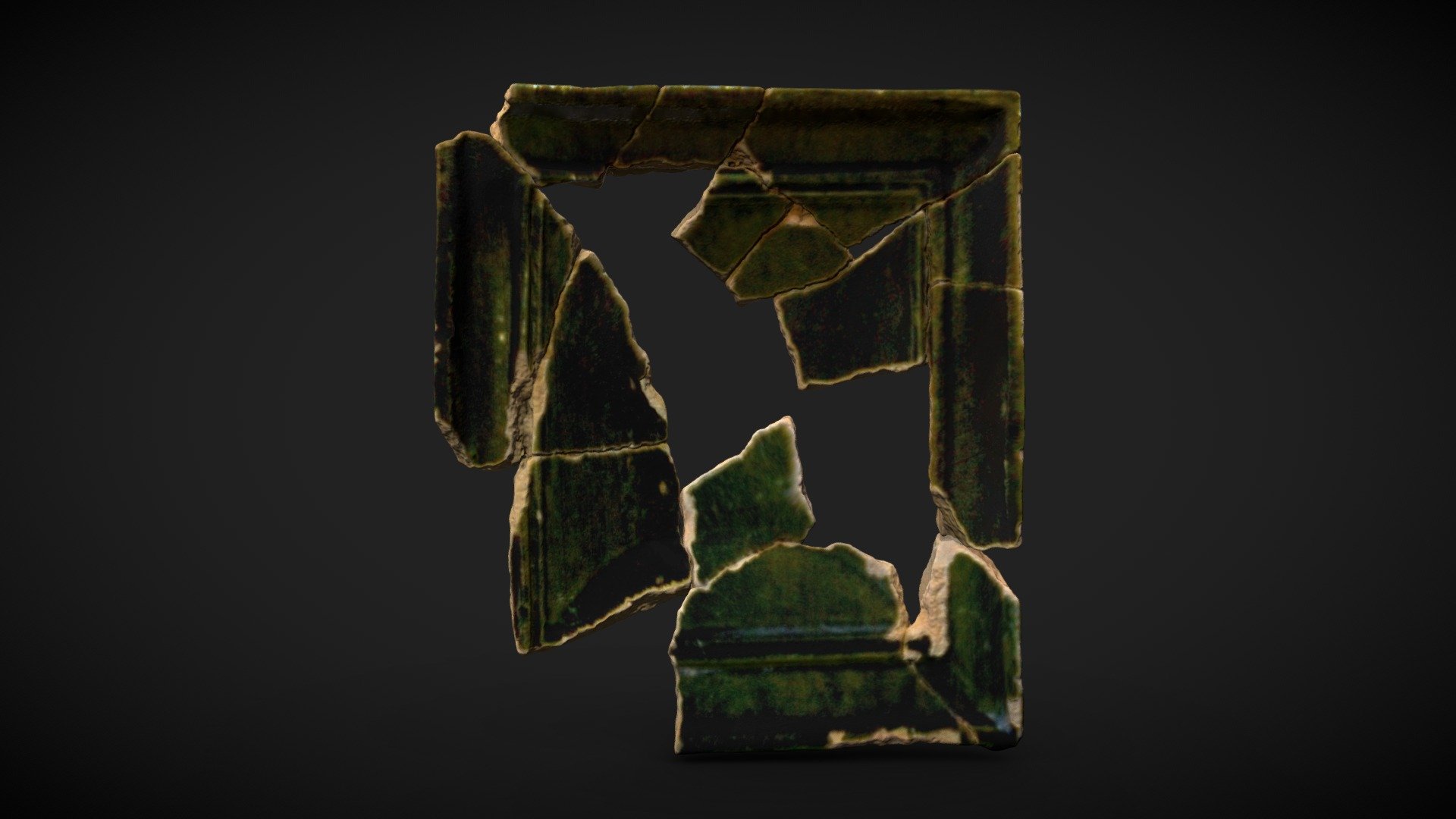 Half-cylinder tile with smooth niche — Sketchfab embed 3D viewer