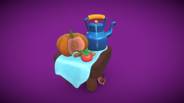 Stylized still life scene 3D Model