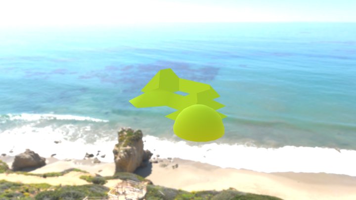 Cubierta con medianera y cúpula semiesférica 3D Model