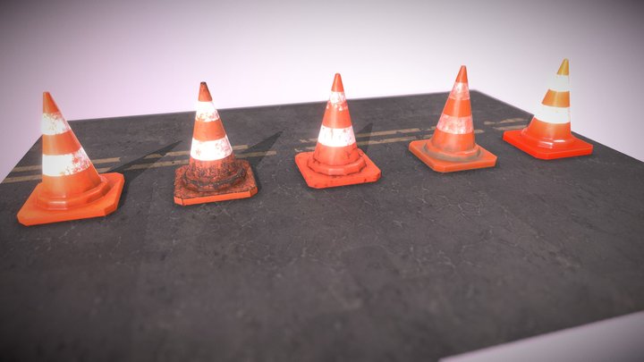 Traffic cones 3D Model