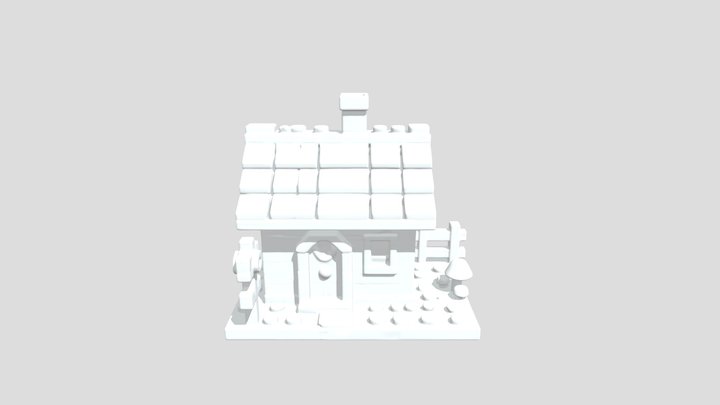 Country side house LEGO style 3d printable model