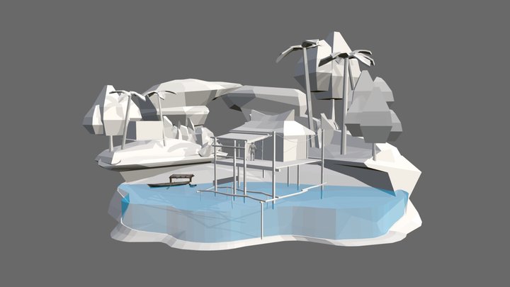 By the ocean - WIP Diorama 3D Model