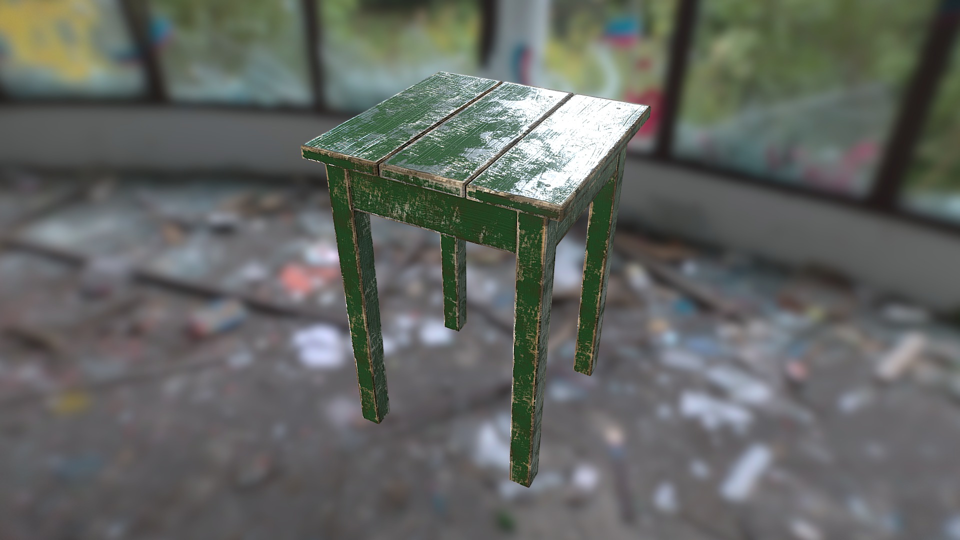 3D model Chair_2 - This is a 3D model of the Chair_2. The 3D model is about a wooden bench on a sidewalk.