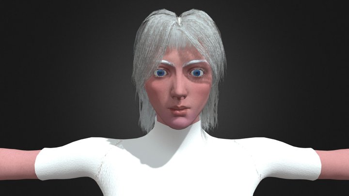 semi realistic woman character 3D Model