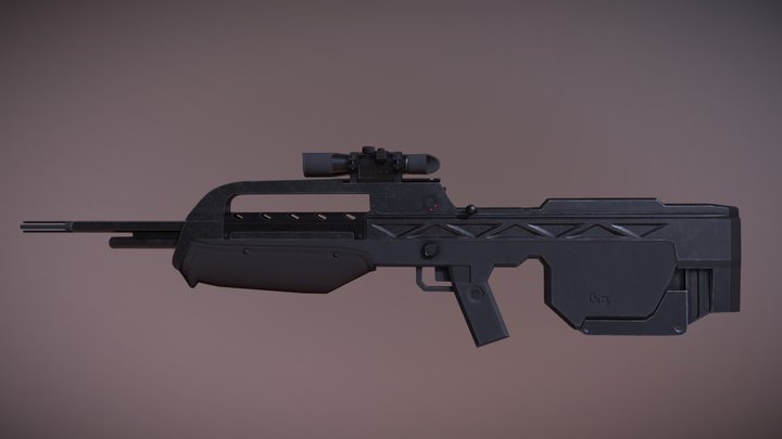 BR55 Heavy Barrel Service Rifle | Halo 3 HD 3D Model