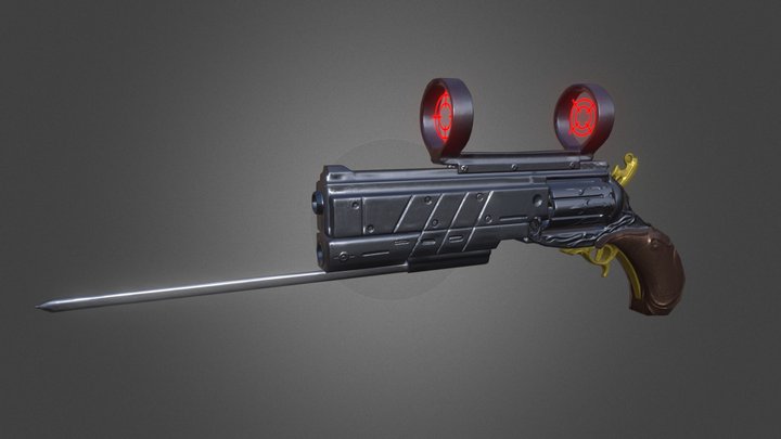 Hero Weapon Sci-fi Revolver 3D Model