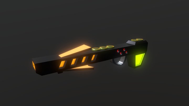 Geometric Laser Gun 3D Model