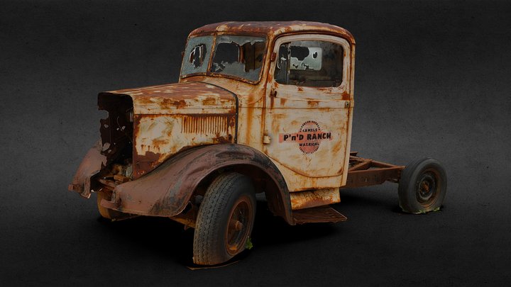 Outback Truck Wreck (Raw Scan) 3D Model