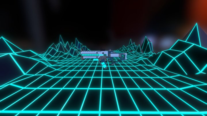 Gun with background 3D Model